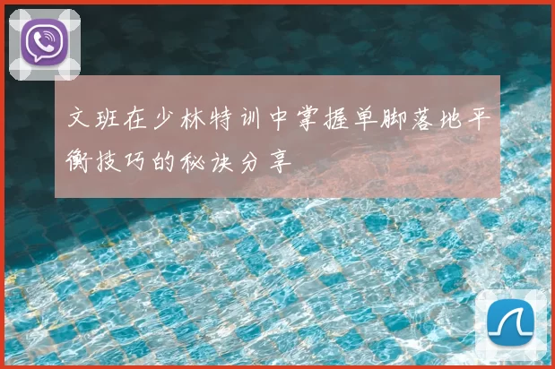 文班在少林特训中掌握单脚落地平衡技巧的秘诀分享